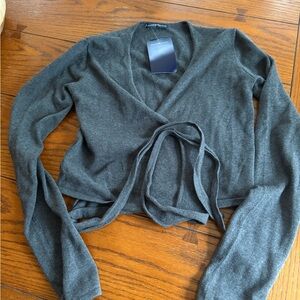 Brandy Melville Coco Charcoal Gray Wrap Top